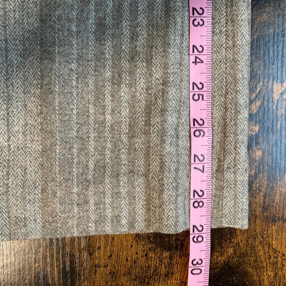 Taikonku Anthropologie Y2K Brown Herringbone Weave Wide Leg Wool Trousers 10 - Picture 12 of 13